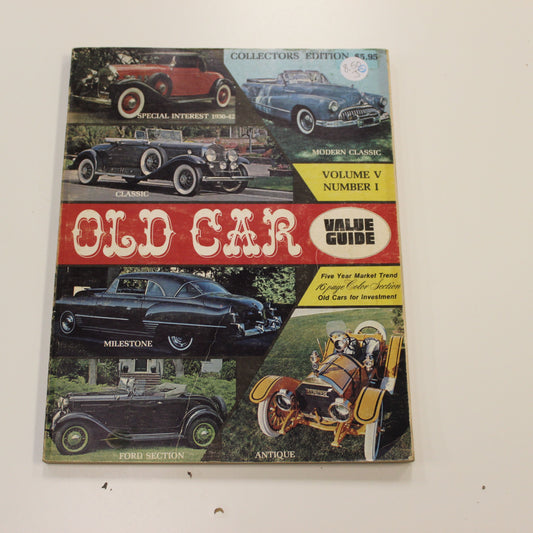 OLD CAR VALUE GUIDE VOLUME V NUMBER 1